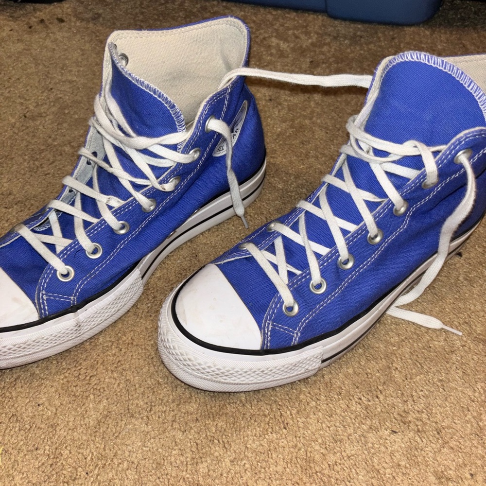 Converse Blue High-Tops with White Accents - Picture 3 of 8